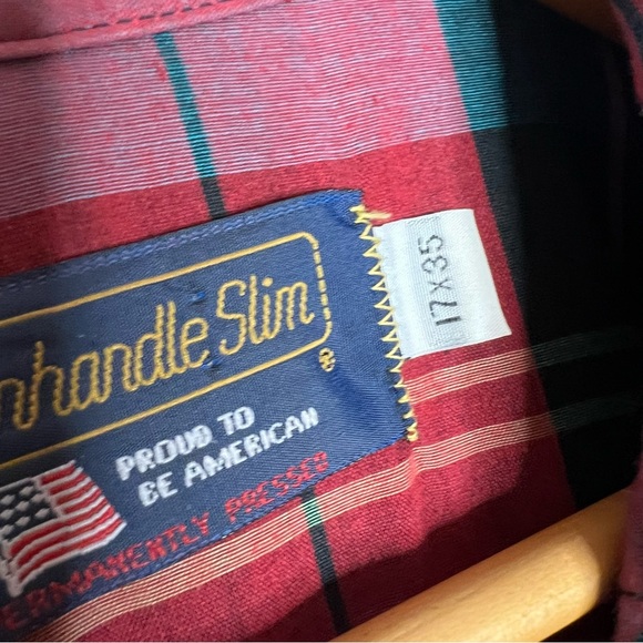 Panhandle Slim Western Pearl Snap Plaid Vintage Long Sleeve Mens Shirt 17 X 35 - Picture 5 of 9